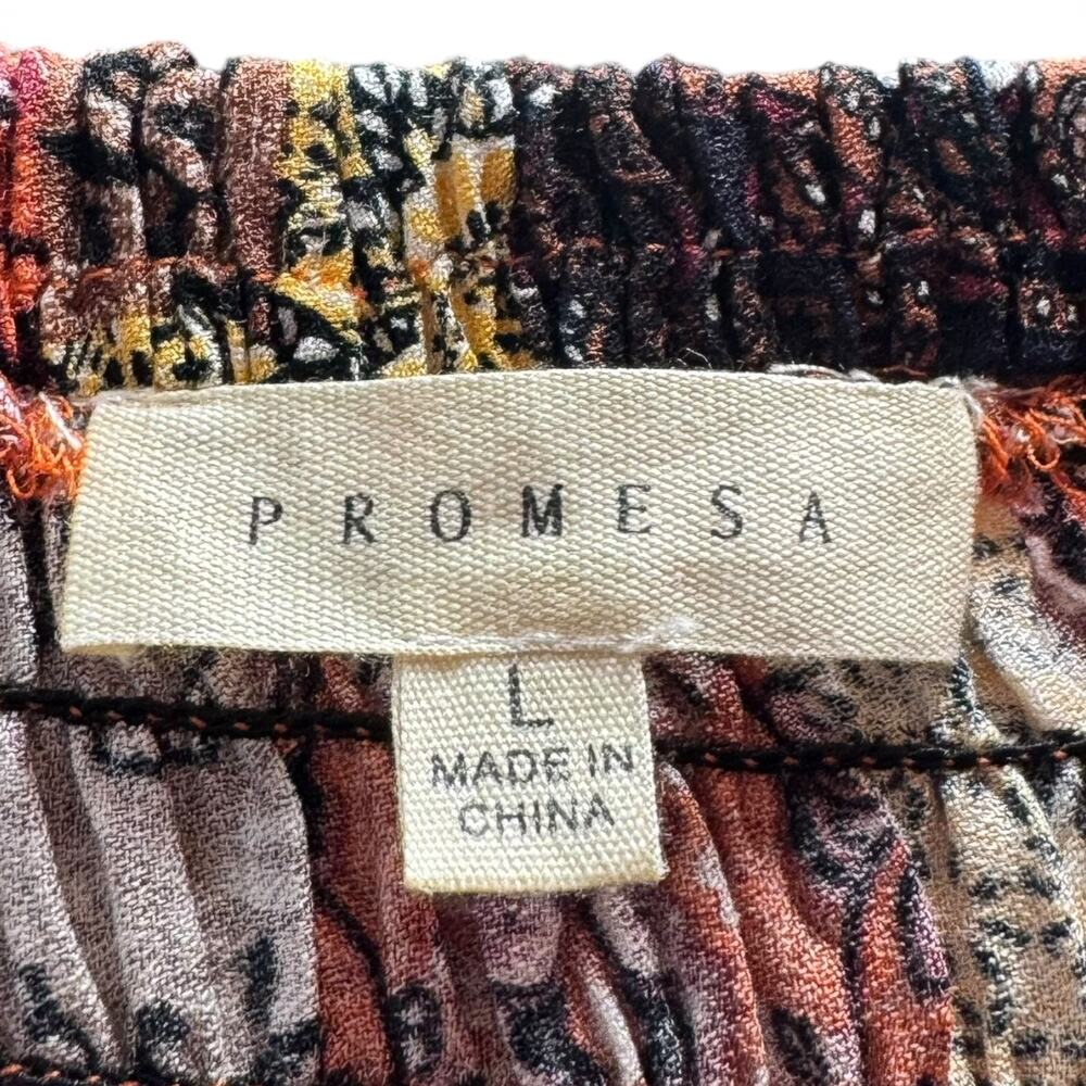 Promesa Patchwork Stretch Maxi Sundress Boho Blue Orange Yellow Floral Large - Picture 6 of 6